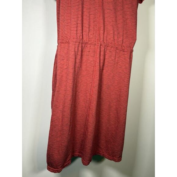 SUNDANCE Candice Stripped Easy Dress 100% Cotton Henley Casual Weekend Large - Picture 9 of 12